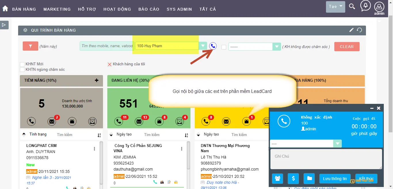 CRM for Call, Phần mềm CRM cho Telesales
